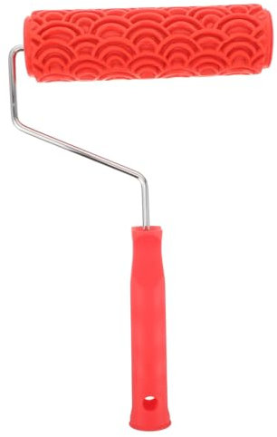 HOMSFOU Strukturwalze Rubber Paint Roller Mit Fischschuppenmuster Verschleißfest Langlebig Ergonomischer Griff Für Wandfarbe Dekorative Wandtextur Und Diy Wandgestaltung Geeignet