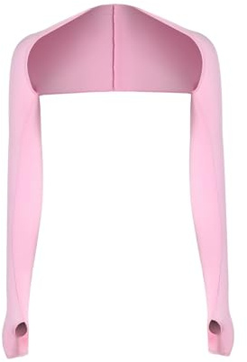 AWOCAN Cooling Shawl Arm Sleeve with Finger Hole Women Crop Top Long Sleeve Bolero Open Front Workout Ballet Shrug Arm Sleeves (pink)