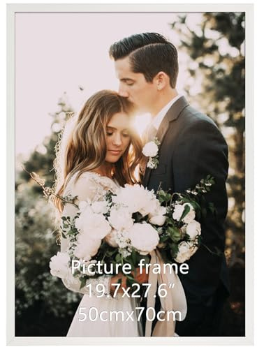 Giftgarden Cornice 50x70,Cornice Bianca in Alluminio,Cornice da Parete, Decorazione per Casa,1 Pezzo