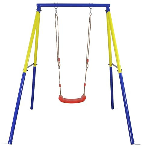 CCLIFE Schaukelgestell Outdoor bis 180 kg Schaukel mit Gestell Höhenverstellbare Kinder Schaukelgerüst Schaukelsitz Schaukelbrett für Garten Ab 3 Jahren ZERRO