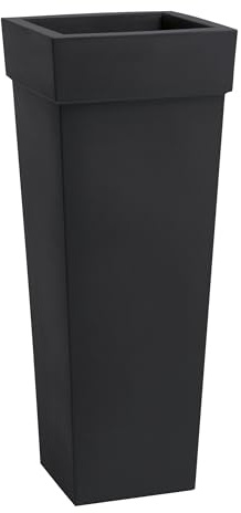 Nicoli Vaso Geryon 100cm, Fioriera da Esterno e Interno di Design, Vaso Alto da Esterno, Made in Italy, Vasi per Piante da Esterno Resistenti UV, dimensioni cm 40x40x100 (ANTRACITE)