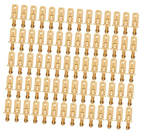 CLISPEED 200pcs Automotive Spade Connectors Kit Male Copper Crimp Terminals Non-insulated Wire Connectors for Car Speaker Wiring Stable and Easy Installation