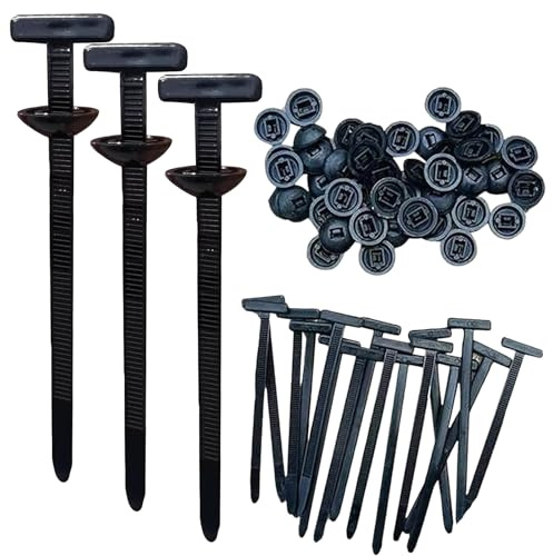 60 Pcs Nylon Universal Cable Tie Buckle,Heavy Duty Self-Locking Zip Tie Clips,Zipper Clips for Fastening, Automotive Repair,Daily Use (Black)