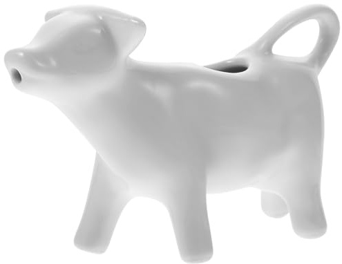 NOLITOY Pot à Lait en Céramique 40 Ml Motif Vache Blanche Tasse à Lait Décorative et Fonctionnelle pour Café Pâtisserie et Restaurant Surface Lisse Facile à Nettoyer