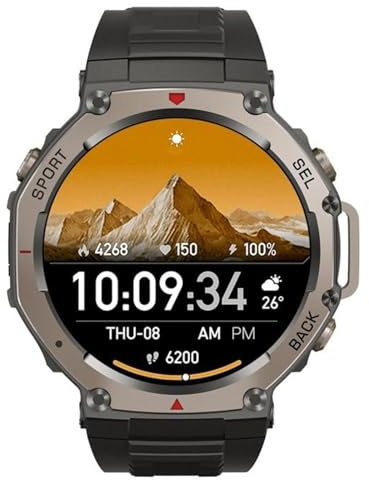 Sekoda GPS Sport Smartwatch Orologio Intelligente Multifunzione Con Localizzazione Precisa Design Resistente (Nero)