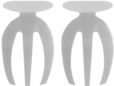 NUOBESTY Lot de 2 Pinces à Salade en Acier Inoxydable Poli Miroir, Fourchettes Multifonctions pour Saladier, Ustensiles la Cuisine Professionnel pour Servir Fruits et Légumes, Usage