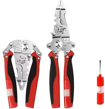 Alicate pelacables 16 en 1, herramienta multifuncional for pelar cables, plegable, for electricistas.