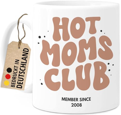 Tassenliebling® - Hot Moms Club Tasse - Geschenk für Mama - Geburtstags Geschenk Mama - Muttertagsgeschenk Idee - 330ml Keramik (Weiß)