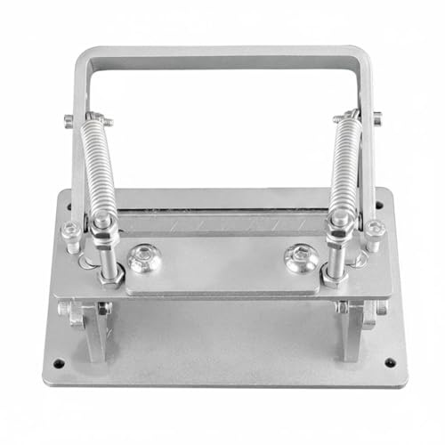 rockible Máquina Rebajadora de Cuero Acero Inoxidable Máquina de Adelgazar Cuero Corte Preciso Herramienta Manual para Manualidades, Plateado, Pequeño De Acero Inoxidable