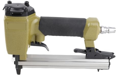 FTVOGUE Pistola de Clavos Neumática, Clavadora de Aire de Acero de Aleación con Presión de Trabajo de 4 a 7 Kgf Cm2, Capacidad de 100 Clavos, Control Táctil, Portátil para Carpintería y Renovación de