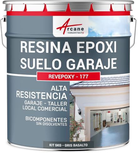ARCANE INDUSTRIES Resina epossidica per pavimenti garage - REVEPOXY - 177-5 kg (fino a 16 m² in 2 strati) Grigio Basalto - RAL 7012