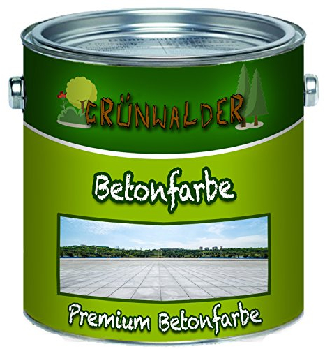 Grünwalder Betonfarbe Bodenfarbe premium Fassadenfarbe hoch-elastische und hochlichtecht für den Innen- und Außenbereich (1 L, Weiß (RAL 9010))