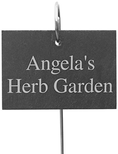 Personalised Outdoor Garden Slate Sign with Metal Stake Hanger - 13x10cm |