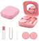 Custodia per lenti a contatto Custodia per lenti a contatto igienica portatile Set da viaggio con specchio adatta per le uscite quotidiane (Rosa)