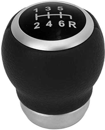 Keenso Pomo para palanca de cambios de coche, 6 marchas, cubierta para palanca de cambios (negro)