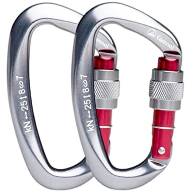 predolo Aluminium D- Karabiner, Stabil und Leicht, Kletterausrüstung Zubehör, Gun Grey, 10x5.6cm