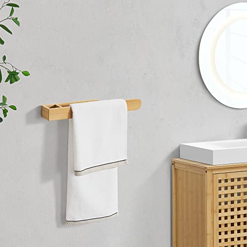 [en.casa] Handtuchhalter Tønsberg Handtuchstange ohne Bohren Wand Bambus Gästehandtuchhalter selbstklebend Badezimmer Handtuchhalterung Handtuchtrockner