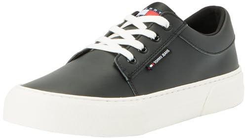 Tommy Jeans Sneaker vulcanizadas Hombre Skater Derby calzado, Negro (Black), 45