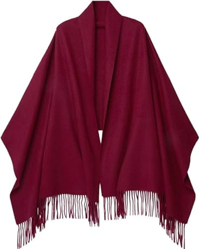 PFLife Sciarpa di Cashmere Per Le Donne 80'' * 27'' Regalo Pashmina Scialli e Wraps Spessore Oversize Inverno Morbido e Caldo (A-Bordeaux)