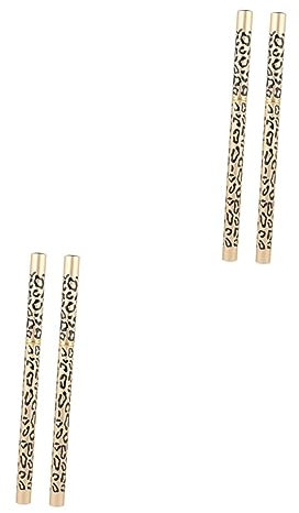 POPETPOP 4stücke Leopard Muster Augenbrauenstift Mit Pinsel Professioneller Augenbrauen-make-up Stift Dunkelkaffee Doppelköpfiges Design Für Gleichmäßige Und Natürliche Farbgebung