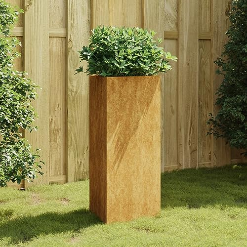 Chaduof Pflanzkübel 40x34,5x75 cm Cortenstahl, Pflanzgefäße Außen, Blumentöpfe Garten, Blumenübertopf, Pflanzen Topf Groß - 824546
