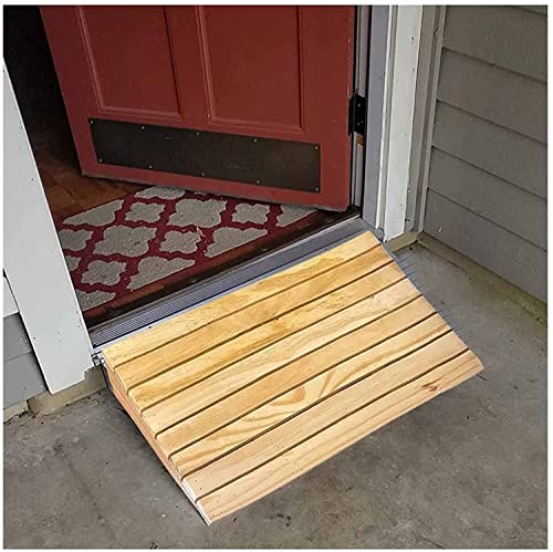 Auffahrrampen, Schwellenrampe, Schwellenrampe 3/4/5/6 Zoll Höhe, rutschfeste Rollstuhlrampe, Tragbare Holz-Mobile Scooter-Rampe, Für Zuhause, Stufen, Treppen, Türen, Bordsteine (