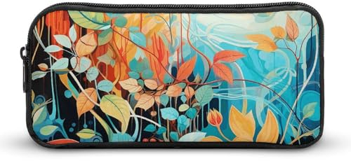 BTCOWZRV Großes Federmäppchen, warme Farbe der Zweige, ästhetisches Stifteetui für Damen und Herren, tragbare Kosmetiktasche, multifunktionale Münztasche für Büro, Urlaub, Stil, 22 x 12 x 5 cm,