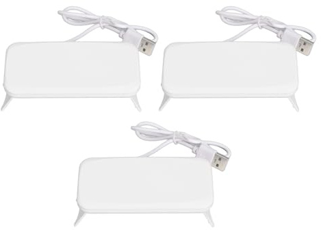 Sunicon Mini-Nageltrockner, 3 Stück, tragbare USB-Nagellampe, Mausform, LED-Licht, Nägel, Gel-Lack-Härtungslampe, Maniküre-Werkzeug für Nagelstudio, Zuhause, Reisen (White)