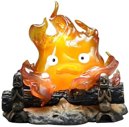 Vmxlso Calcifer Nachtlicht, Calcifer Lamp, Calcifer Desktop Modell Ornamente, Niedliche Anime Feurelfen Ornamente, Calcifer Nightlight, Flammen Umgebungslicht passend für Halloween