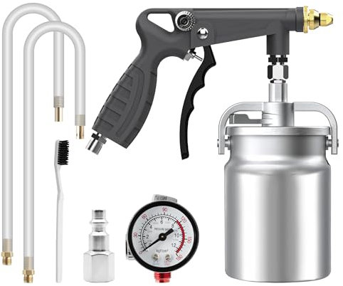 ZOSANY Pistolet pulvérisateur de sous-couche avec ventouse de 1000 ml et tuyaux de pulvérisation droits à 360°, pistolet de pulvérisation de film liquide antirouille pour peinture automobile, camion,