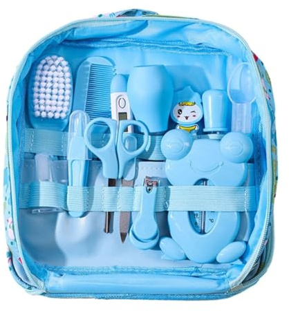 Set cura neonato – Kit igiene beauty case neonato con pettine bebè, tagliaunghie bebè. Viaggio e uso quotidiano. Confezione di accessori Bebe Newborn. Cose per bambini. Kit completo. Regalo: borsa