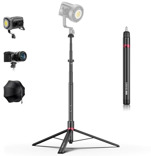 ULANZI AT-05 Adjustable Lichtstativ Portable, 200cm Stativ tragbares, Max. 5kg Traglast, 1/4 Schraube, Fotografie Stativ Ideal für Reflektoren Softboxen Studio-Leuchten Regenschirme Ringlicht