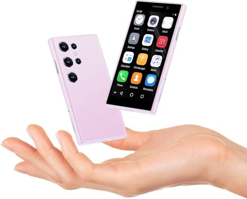 PrzTIk 4G kleines Backup Telefon, Android 10.0 Smartphone, 3.0 Zoll Bildschirm, 2GB RAM+16GB ROM, 2000mAh Batterie, Gesichtserkennung Unlocked Handy (Pink)