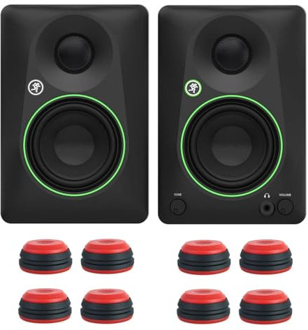 Mackie CR3.5BT Enceinte Bluetooth active à 2 voies avec pieds Keepdrum Rouge