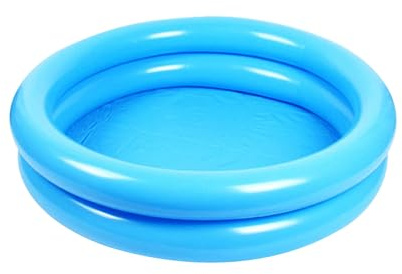 Mini Inflatable Baby Swimming Pool, Paddling Pool for Babies, 2 Ring with Inflatable Safety, Sea Animals Patterns, for Indoor Outdoor Girls Boys Garden Backyard (Blue B)