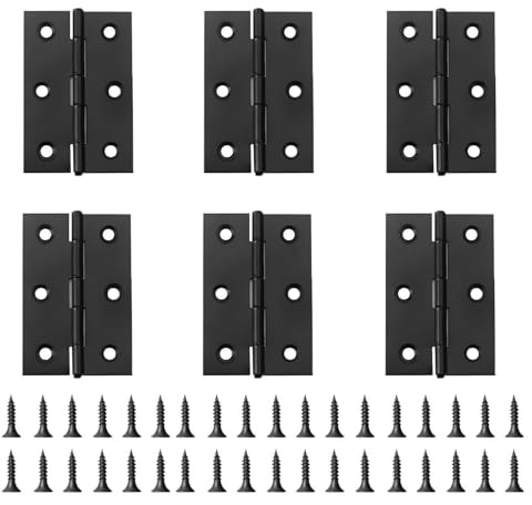 6 Stück Scharniere Klappbar, 75×50mm Türscharniere für Holztüren, Edelstahl Scharnier, Scharniere Schwerlast für Feste Zimmertüren, Eingangstüren, Gartentüren, Möbeltüren