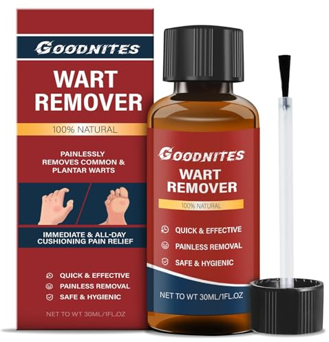 Goodnites Soin Verrues Pieds & Mains, Traitement Doux des Verrues Plantaires, Pédonculées et Commune, pour les Pieds et les Mains, Action Rapide & Sans Irritation - 30 ml (1pcs)