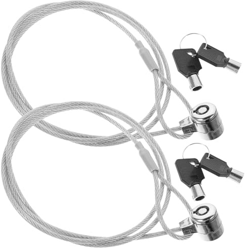 Mipcase Set da 2 Lucchetti per Cavo Computer Portatile Chiave, Design Leggero in Lega, Rotazione a 360 Gradi, Sicurezza Affidabile per Laptop e Accessori