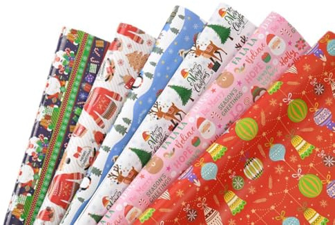6Blätter Geschenkpapier Weihnachten,70 x 50 cm Weihnachtsgeschenkpapier Rollen Weihnachtspapier Geschenkpapier Weihnachten Kinder für Weihnachts Geburtstag Hochzeit Geschenkverpackunteg Weihnachtsdeko
