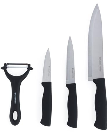 Russell Hobbs Venus Knife & Peeler Set – Chef/Utility/Paring Knives, Various Sizes, Vegetable, Potato Peeler, Hand Wash, Everyday Essentials, Cooking, Stainless Steel, Meal Prep/Sunday Roasts