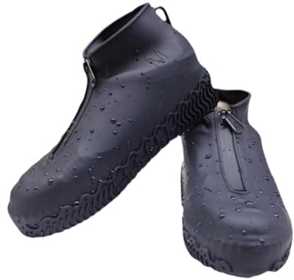 Waterproof Silicone Shoe Covers Non Slip Overshoes for Outdoor Fishing Camping Wetland Traveling Garden Work- Large