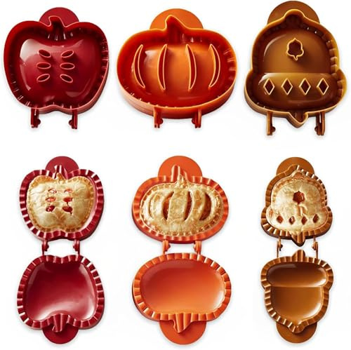Hand Pie Mold Set of 3, Apple, AcornPumpkin Party Potluck Hand Shake Pie Mold AppleCookie Cutter Thanksgiving Pastry Tools AccessoriesMini Pie Dough Press Tool Pastry Press Pocket PieMold