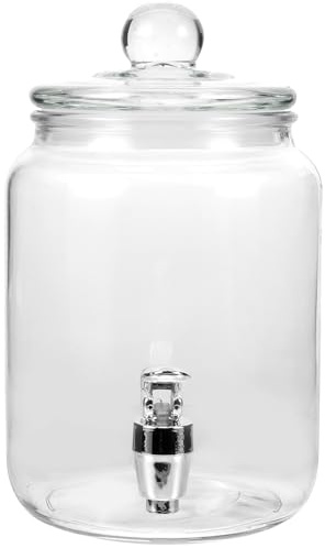 Homoyoyo Distributore di Bevande in Vetro con Rubinetto Contenitore Sigillato per Vino e Succhi Brocca per Cold Brew Multiuso per Feste e Uso Domestico