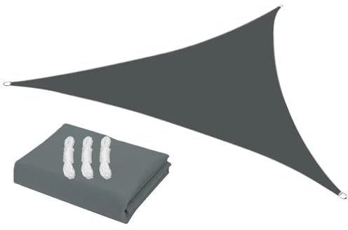 Vela Ombreggiante Tenda parasole triangolare impermeabile, protezione, tettoia for esterni, vela ombreggiante for giardino, patio, piscina, telo, 5x5x 5,2x2x2m(Deep Grey,2x2x2M)