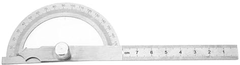 Goniometro da 0-180 gradi, strumento di misura per righello per la lavorazione del legno da 15 cm in acciaio inossidabile per falegname industriale (80 * 120mm)