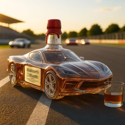 300ML Decanter Whisky Scultura Statua - Divertente Scultura Di Bottiglia Di Vino A Forma Di Auto Sportiva 3D, Regalo Di Decanter Di Whisky In Vetro A Tema Auto Novità(#2)