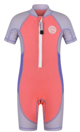 Shorty våtdräkt 2 mm för barn, ålder 2–6 år, för simkurs, dykning, surfing och snorkling, pojkar och flickor (lila, 6)