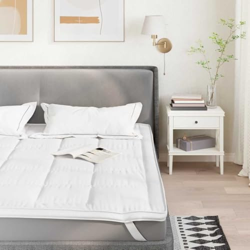 GeenYuu Protector de colchón blanco, 180 x 220 cm, transpirable, impermeable, con goma elástica, antideslizante, antiácaros, lavable, para alérgicos e incontinencia, funda protectora para cama