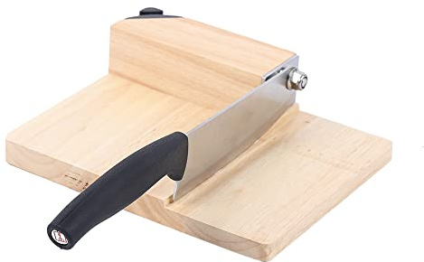 Biltong Slicer, Manual Household Jerky Meat Slicer Guillotine Food Slicer for Home Kitchen and Camping, Stainless Steel Bread Vegetable Cheese Cutter Heavy Duty Chopper with Sharpener