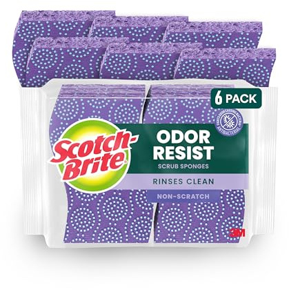 Scotch-Brite Scrub Dots Non-Scratch Scrub Sponge, 6/Pack